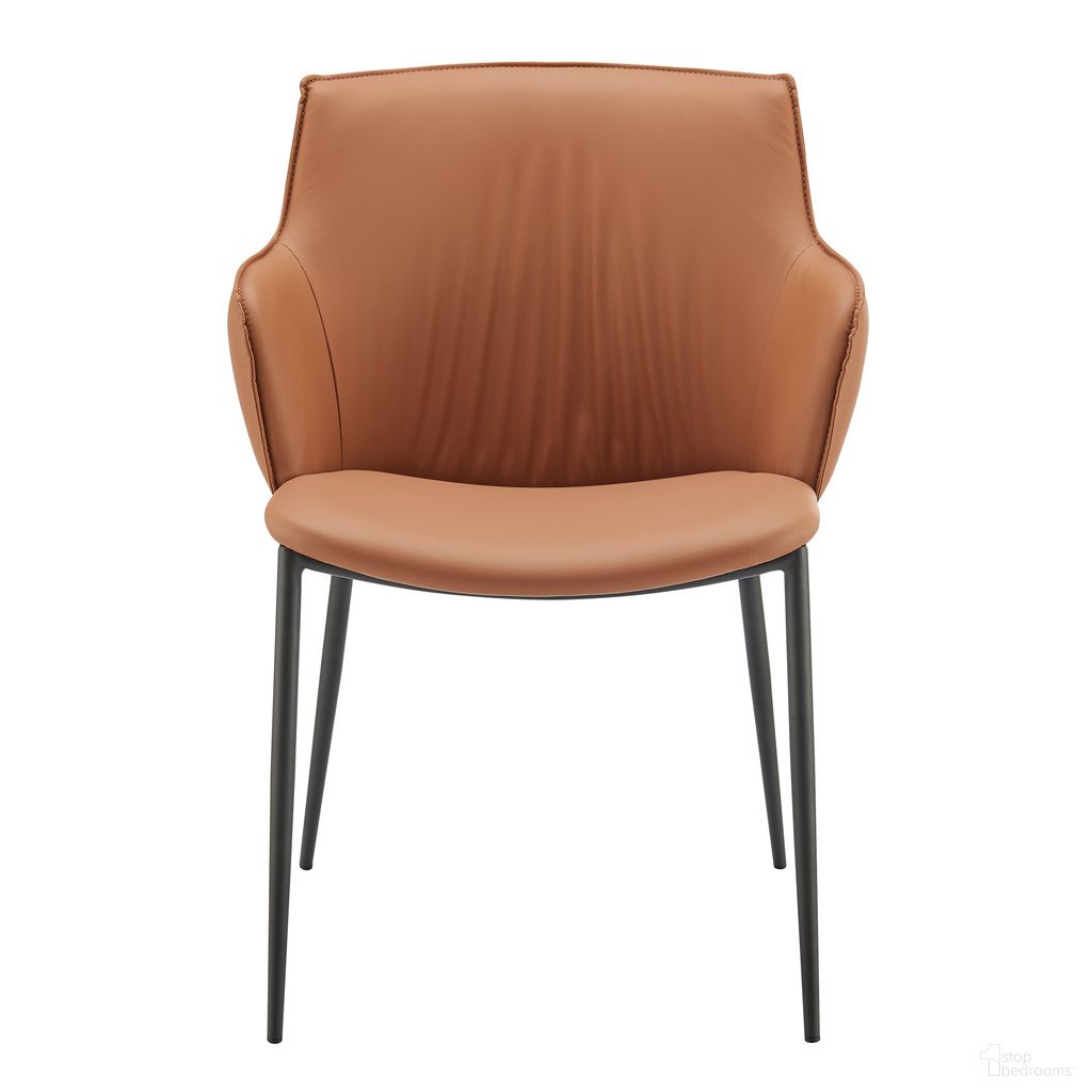 The appearance of Ronja Armchair In Dark Caramel designed by Euro Style in the modern / contemporary interior design. This dark caramel piece of furniture was selected by 1StopBedrooms from Ronja Collection to add a touch of cosiness and style into your home. Sku: 30980-COG. Material: Leather. Chair Type: Arm Chair.