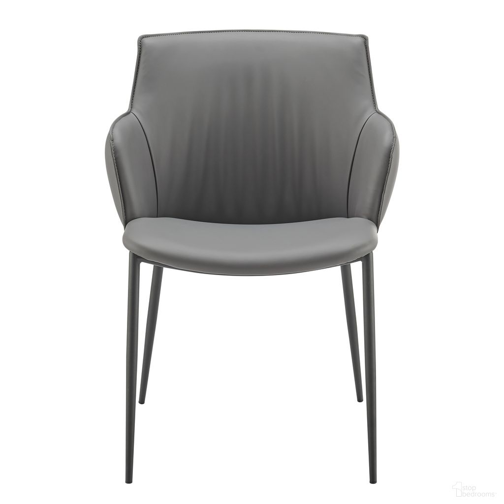 The appearance of Ronja Armchair In Gray designed by Euro Style in the modern / contemporary interior design. This gray piece of furniture  was selected by 1StopBedrooms from Ronja Collection to add a touch of cosiness and style into your home. Sku: 30980-GRY. Material: Leather. Chair Type: Arm Chair.