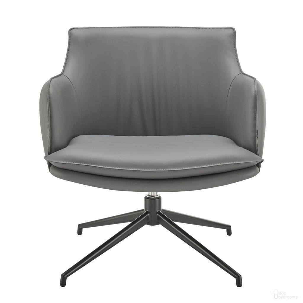 The appearance of Ronja Swivel Lounge Chair In Gray designed by Euro Style in the modern / contemporary interior design. This gray piece of furniture was selected by 1StopBedrooms from Ronja Collection to add a touch of cosiness and style into your home. Sku: 30984-GRY. Material: Leather.