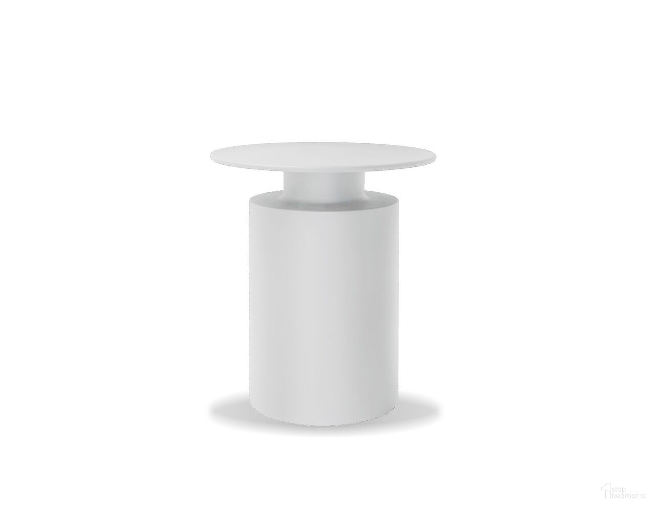 The appearance of Rook End Table In Matte White designed by Mobital in the modern / contemporary interior design. This matte white piece of furniture  was selected by 1StopBedrooms from Rook Collection to add a touch of cosiness and style into your home. Sku: WEN-ROOK-MWHI-. Material: Aluminum.