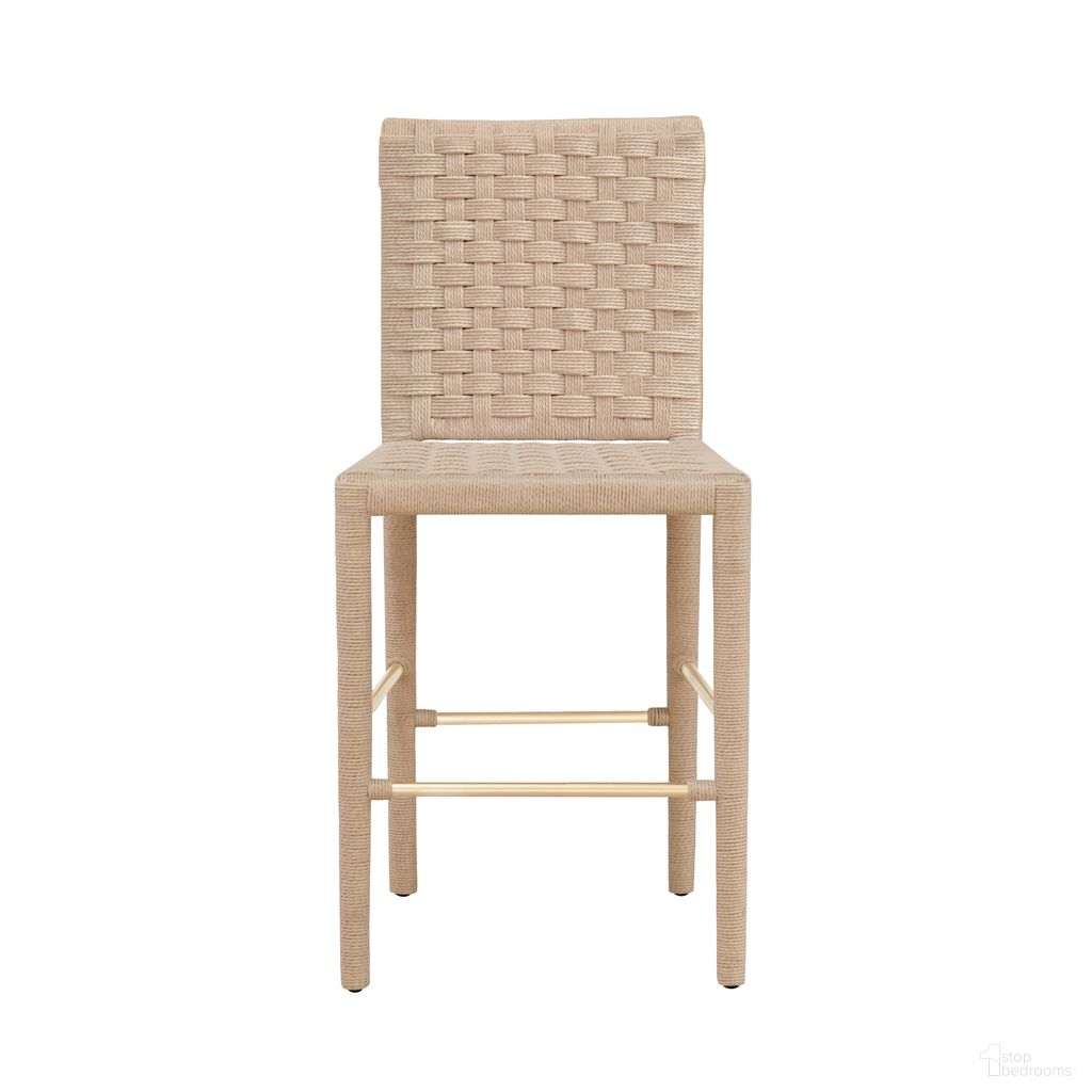 Rope Basketweave Pattern Counter Stool In Brown