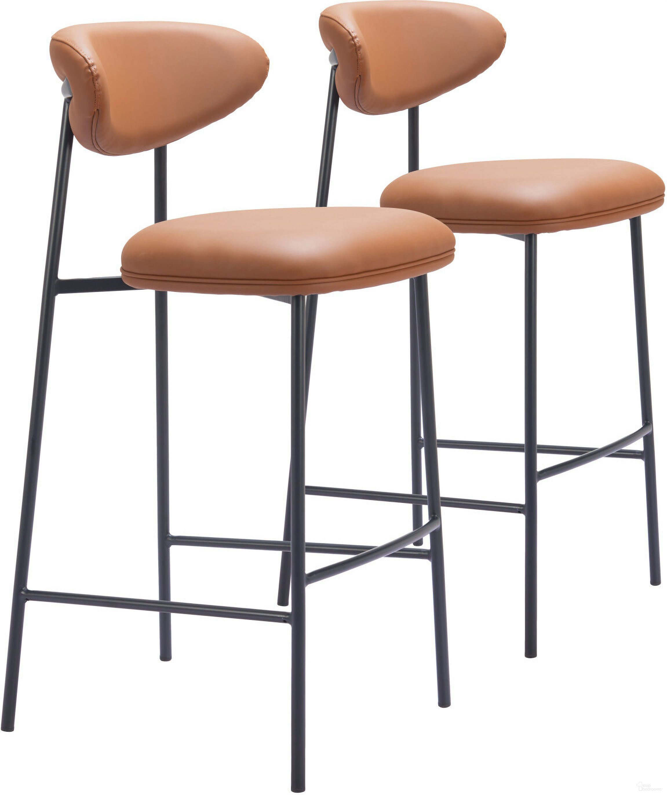 The appearance of Rorun Barstool Set of 2 In Brown designed by Zuo Modern in the modern / contemporary interior design. This brown piece of furniture was selected by 1StopBedrooms from Rorun Collection to add a touch of cosiness and style into your home. Sku: 110338. Material: Steel.