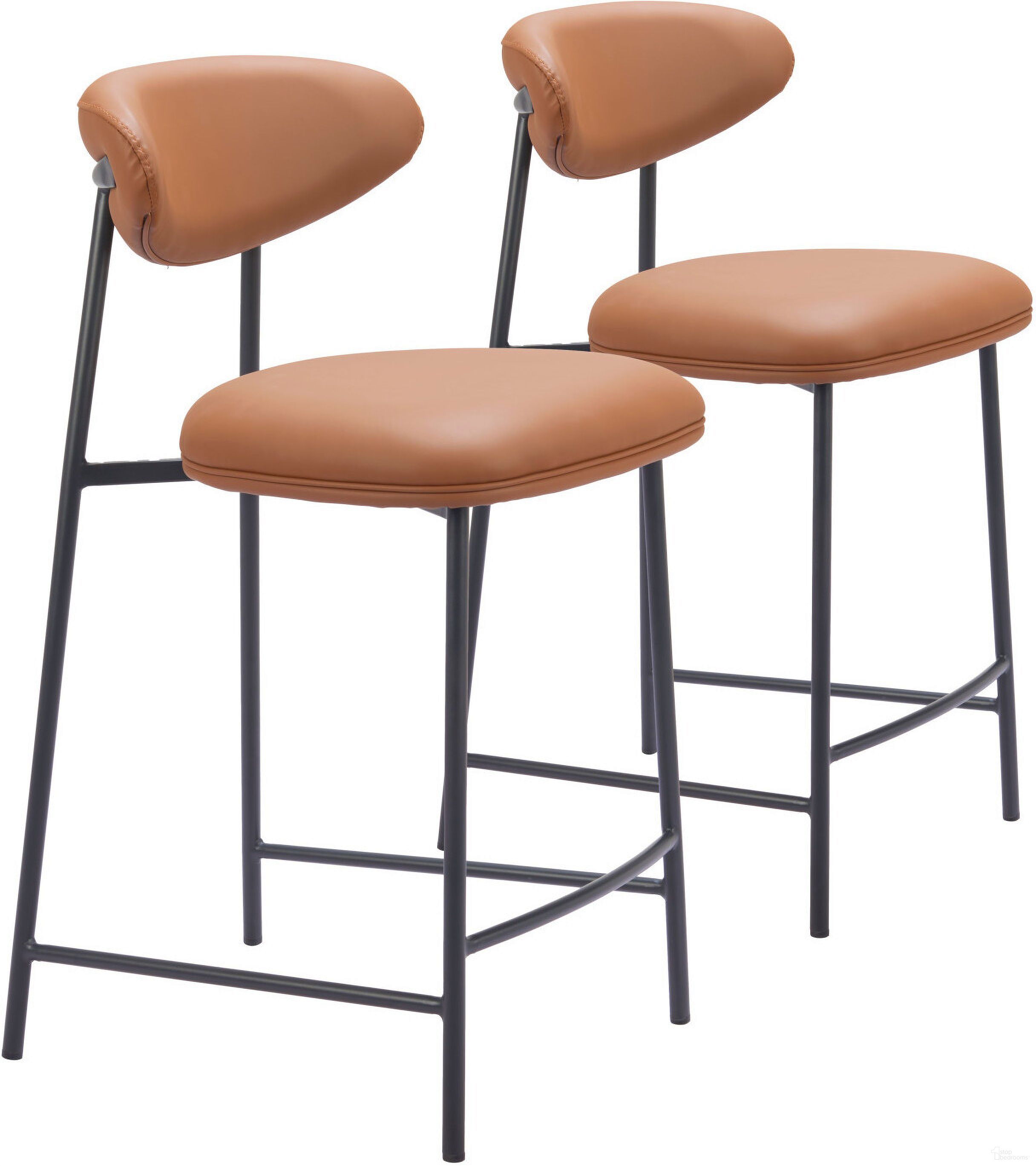 The appearance of Rorun Counter Stool Set of 2 In Brown designed by Zuo Modern in the modern / contemporary interior design. This brown piece of furniture was selected by 1StopBedrooms from Rorun Collection to add a touch of cosiness and style into your home. Sku: 110337. Material: Steel.