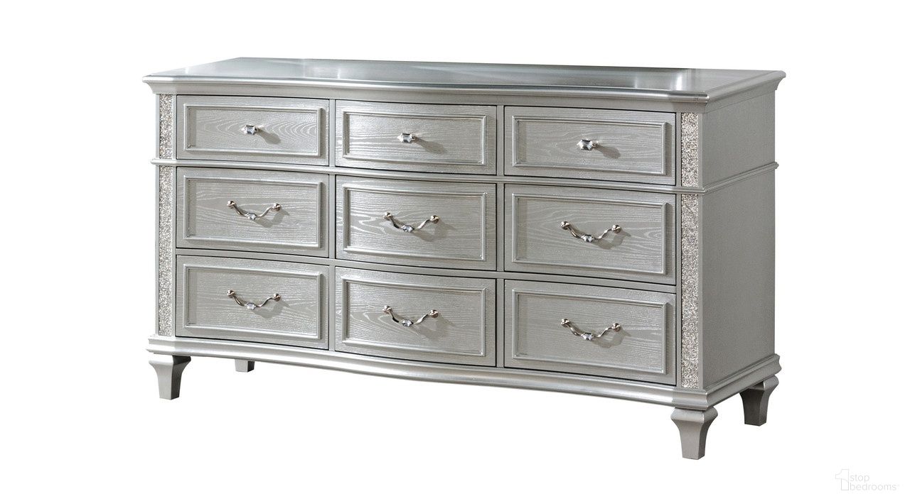 The appearance of Rory Acacia Wood Dresser in Silver designed by Best Quality Furniture in the glam interior design. This silver piece of furniture was selected by 1StopBedrooms from Rory Collection to add a touch of cosiness and style into your home. Sku: B760-DR. Material: Acacia Wood.