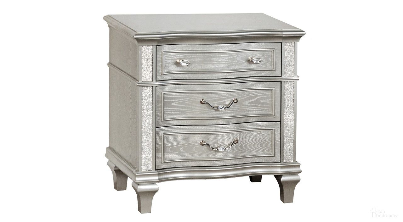The appearance of Rory Acacia Wood Nightstand in Silver designed by Best Quality Furniture in the glam interior design. This silver piece of furniture was selected by 1StopBedrooms from Rory Collection to add a touch of cosiness and style into your home. Sku: B760-N. Material: Acacia Wood.
