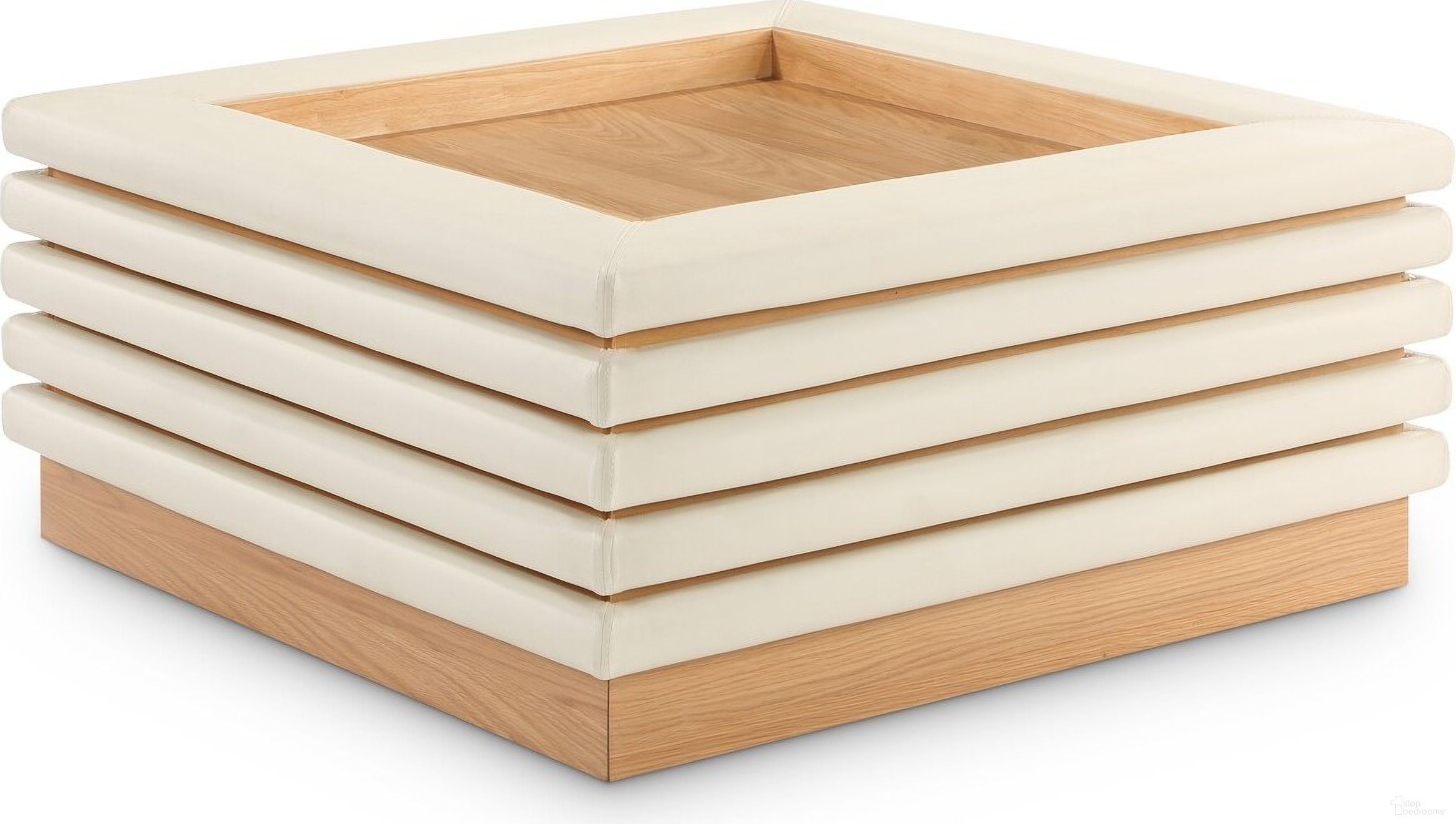 The appearance of Rory Vegan Leather Square Coffee Table In Cream/Natural designed by Meridian in the modern / contemporary interior design. This cream piece of furniture was selected by 1StopBedrooms from Rory Collection to add a touch of cosiness and style into your home. Sku: 210Cream-CT. Material: Rubberwood.