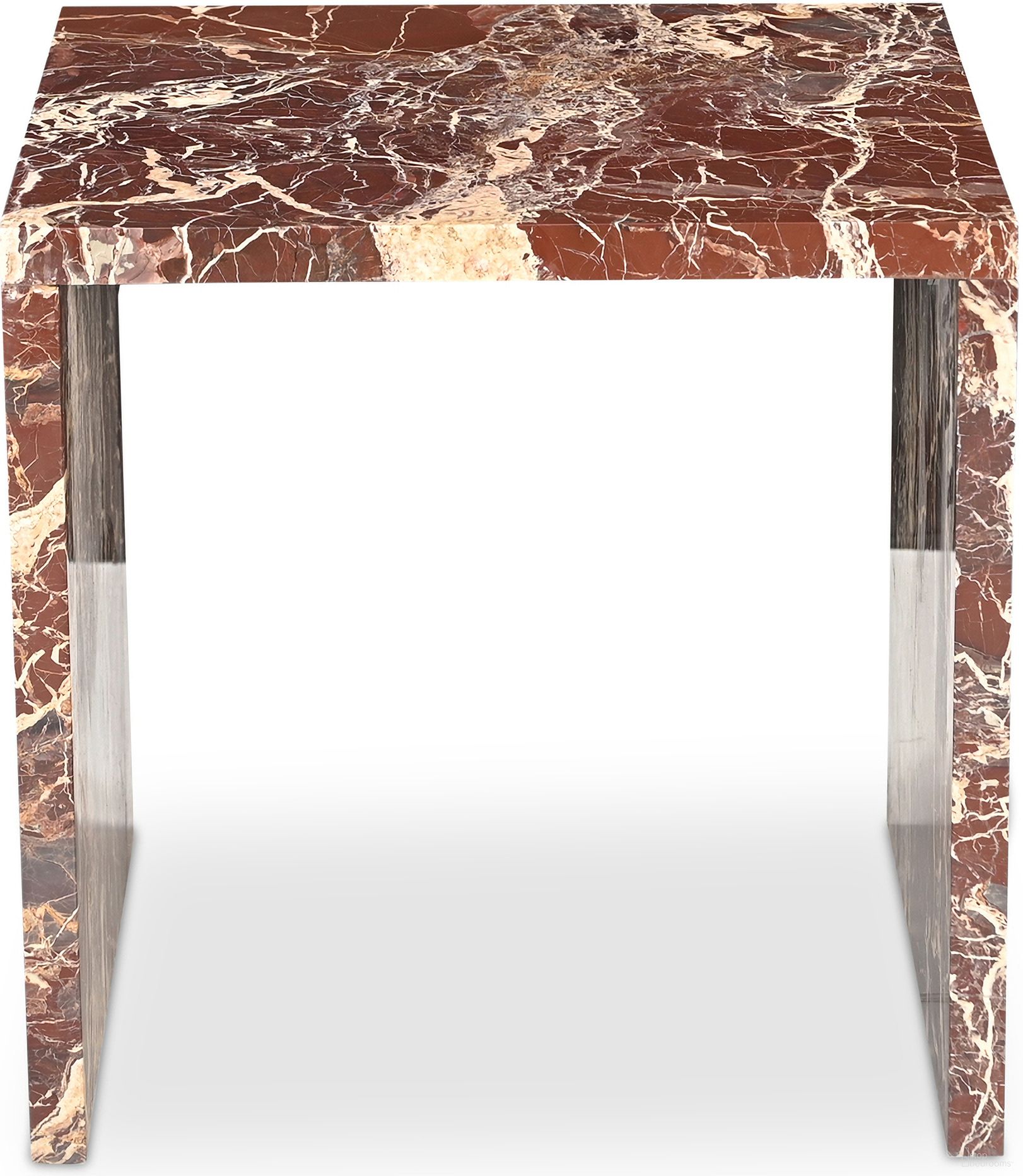 The appearance of Rosa Accent Table In Rosso Levanto Marble designed by Moes Home in the modern / contemporary interior design. This rosso levanto piece of furniture  was selected by 1StopBedrooms from Rosa Collection to add a touch of cosiness and style into your home. Sku: GZ-1181-06-0. Material: Marble.