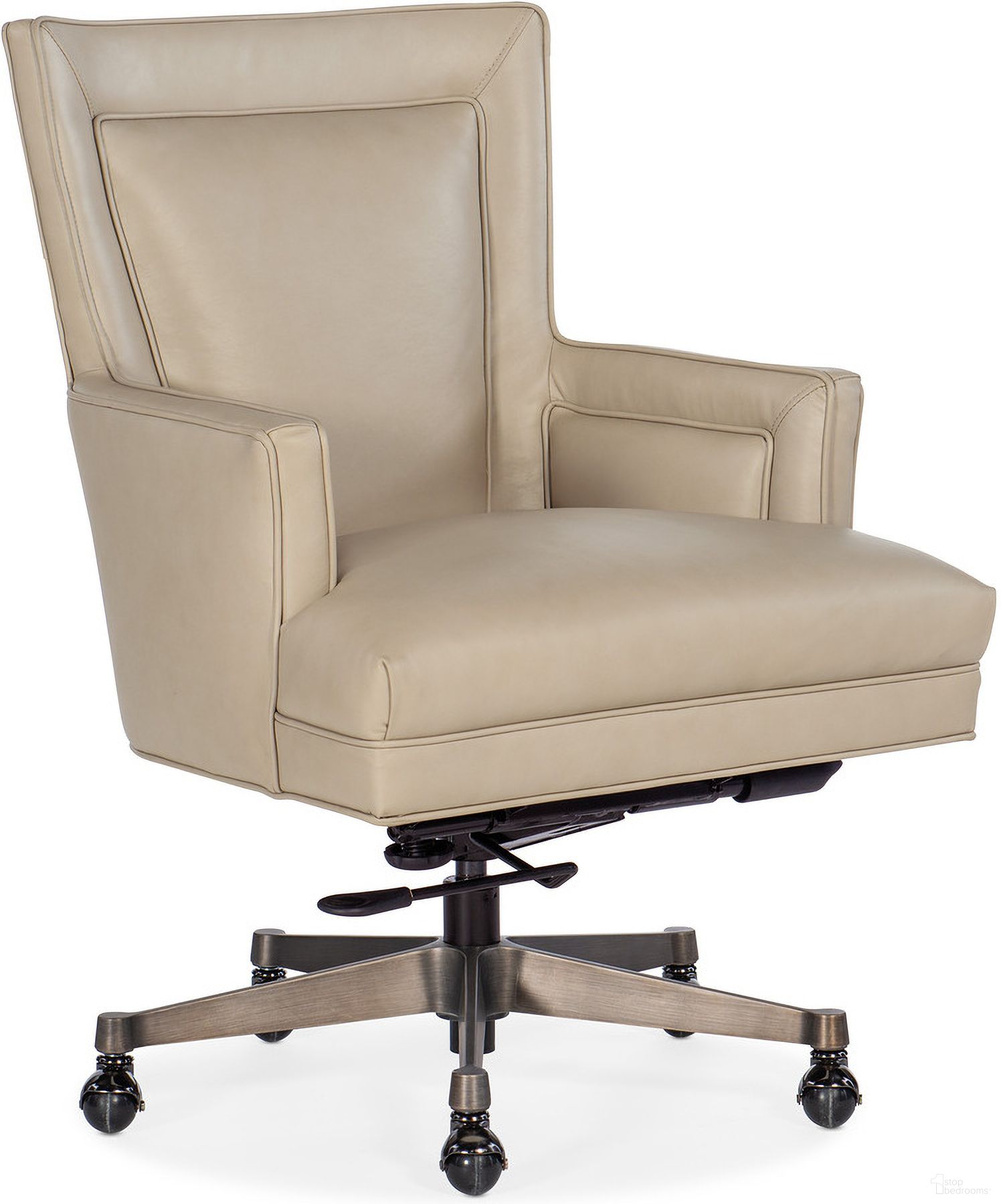 The appearance of Rosa Executive Swivel Tilt Chair In Beige designed by Hooker in the modern / contemporary interior design. This beige piece of furniture  was selected by 1StopBedrooms from EC Collection to add a touch of cosiness and style into your home. Sku: EC447-GM-083. Material: Leather.