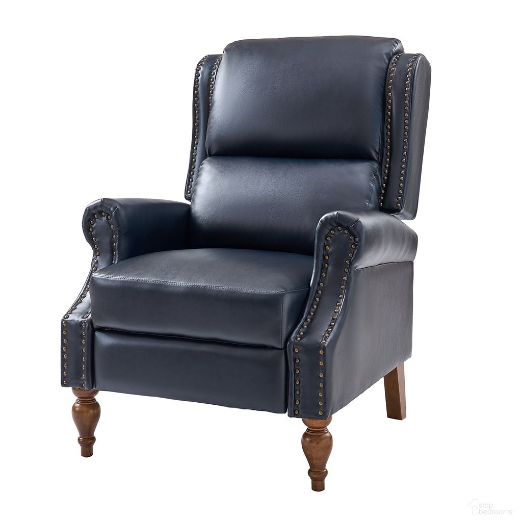 The appearance of Rosalie Vegan Leather Manual Recliner In Navy designed by Karat Home in the modern / contemporary interior design. This navy piece of furniture was selected by 1StopBedrooms from Rosalie Collection to add a touch of cosiness and style into your home. Sku: RCKY0846-NAV. Material: Faux Leather.