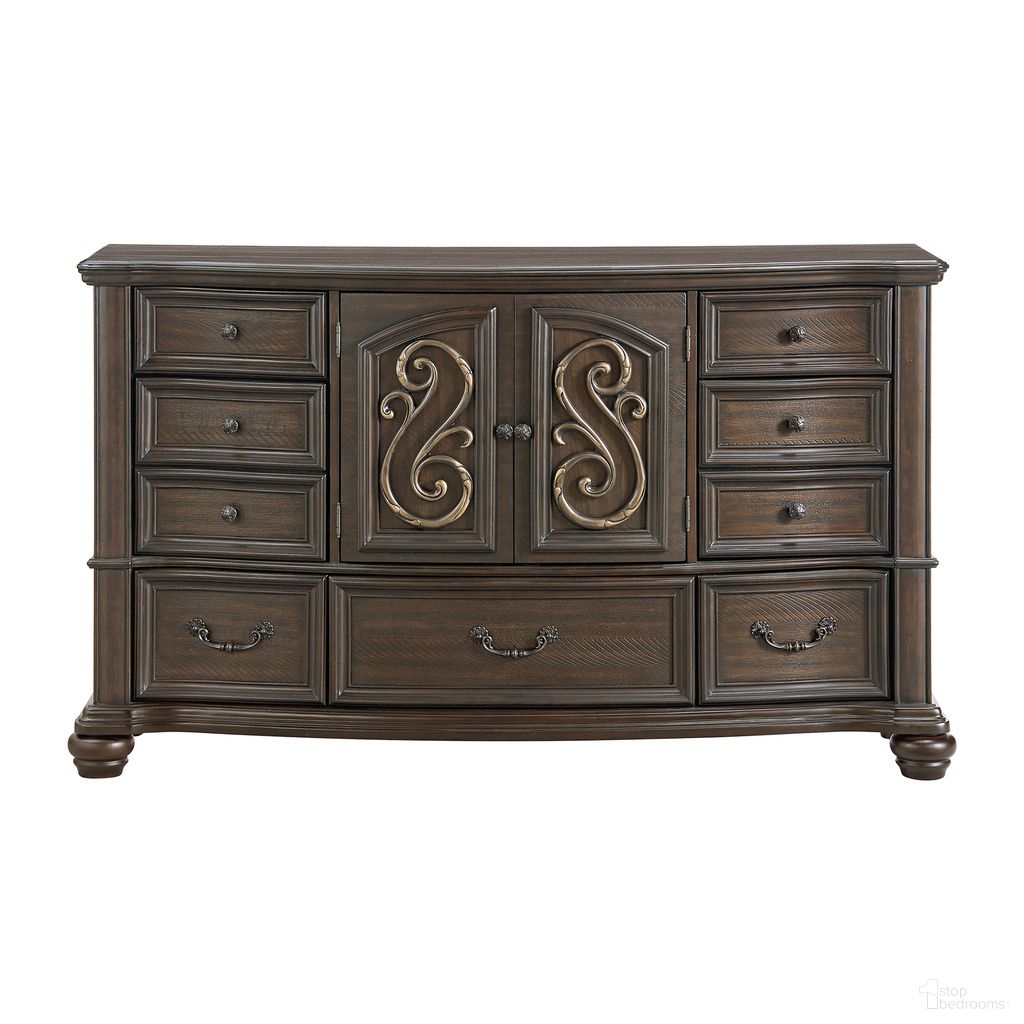 The appearance of Rosalinda 7-Drawer Dresser In Mahogany designed by Picket House in the traditional interior design. This mahogany piece of furniture  was selected by 1StopBedrooms from Rosalinda Collection to add a touch of cosiness and style into your home. Sku: B-13070-5-DR. Material: Pine.