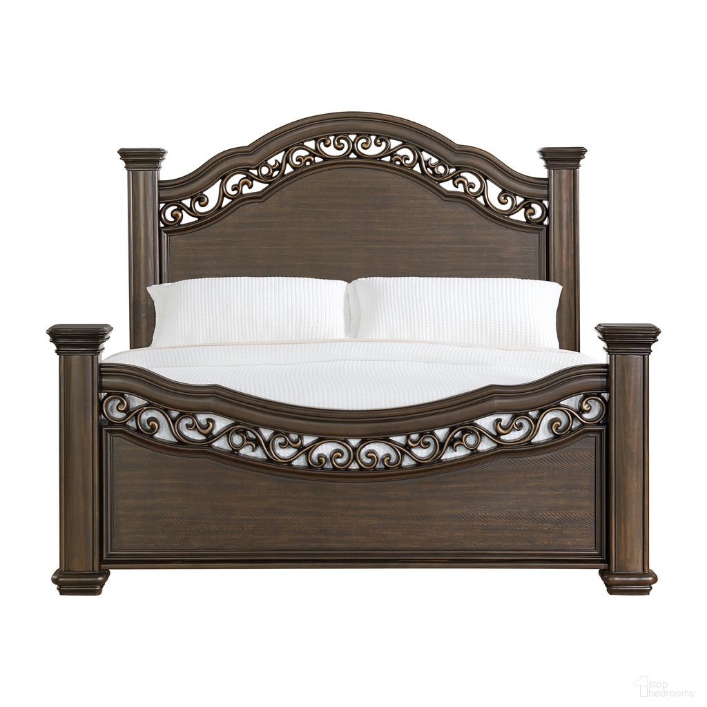 Rosalinda King Panel Bed In Mahogany