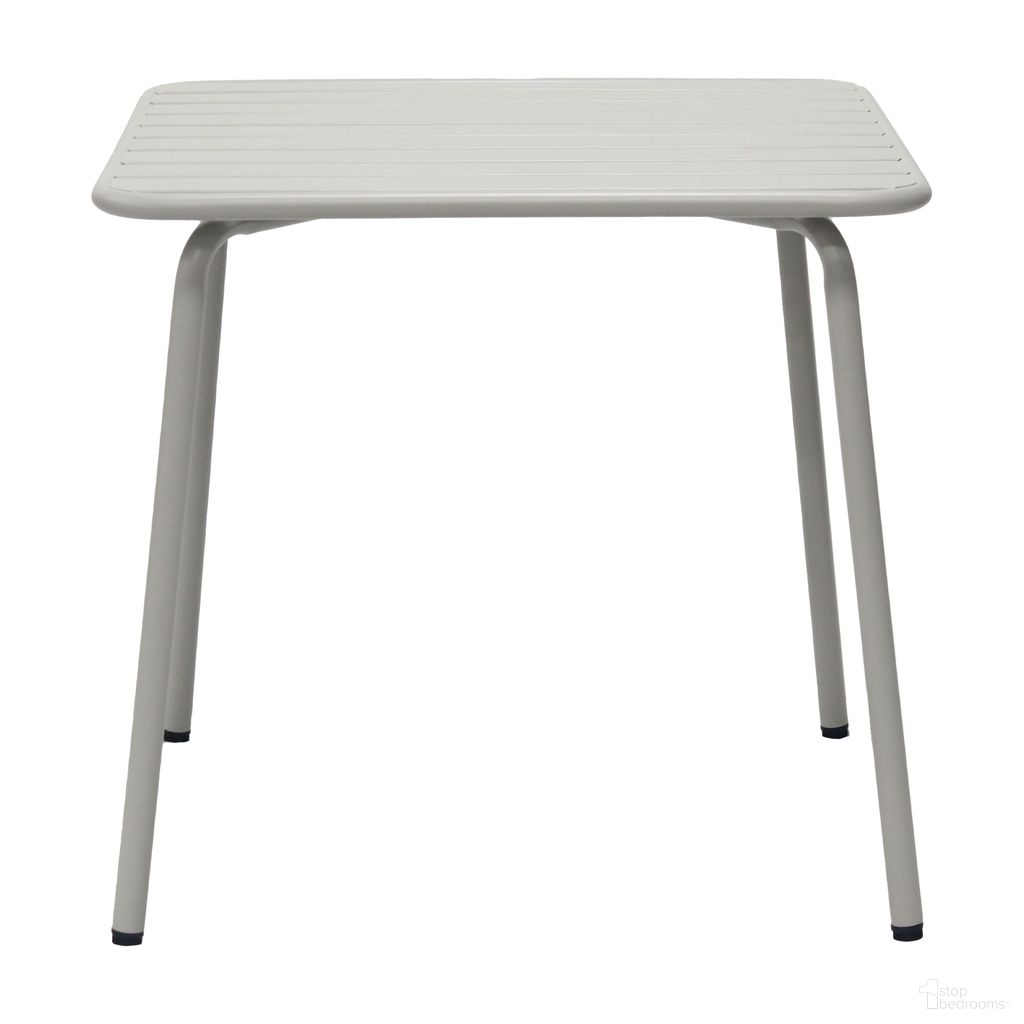 The appearance of Rosco 32 Inch Outdoor Square Table In Oyster Gray designed by Euro Style in the modern / contemporary interior design. This oyster gray piece of furniture was selected by 1StopBedrooms from Rosco Collection to add a touch of cosiness and style into your home. Sku: 90861-OYSGRY. Table Base Style: Legs. Table Top Shape: Square. Material: Steel. Size: 32" x 32".