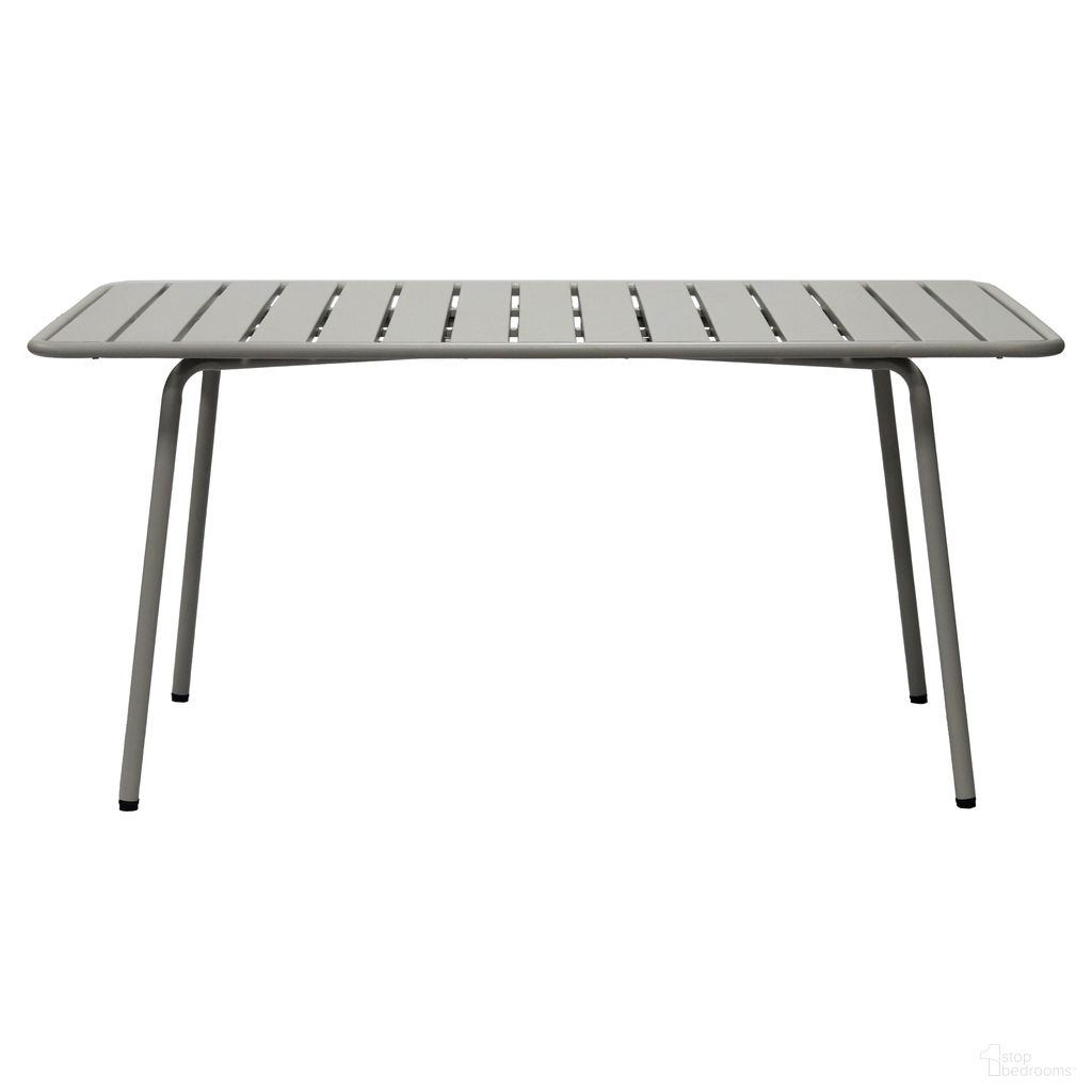The appearance of Rosco 63 Inch Outdoor Rectangle Table In Oyster Gray designed by Euro Style in the modern / contemporary interior design. This oyster gray piece of furniture was selected by 1StopBedrooms from Rosco Collection to add a touch of cosiness and style into your home. Sku: 90863-OYSGRY. Table Base Style: Legs. Material: Steel. Table Top Shape: Rectangular. Size: 36" x 63".