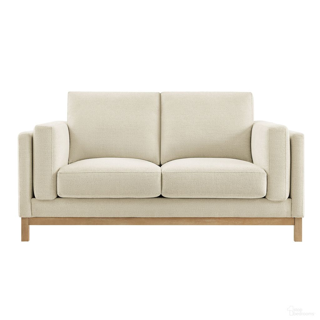 The appearance of Roscoe 63 Inch Fabric Loveseat In Ivory designed by Modway in the modern / contemporary interior design. This ivory piece of furniture was selected by 1StopBedrooms from Roscoe Collection to add a touch of cosiness and style into your home. Sku: EEI-7328-IVO. Material: Fabric.