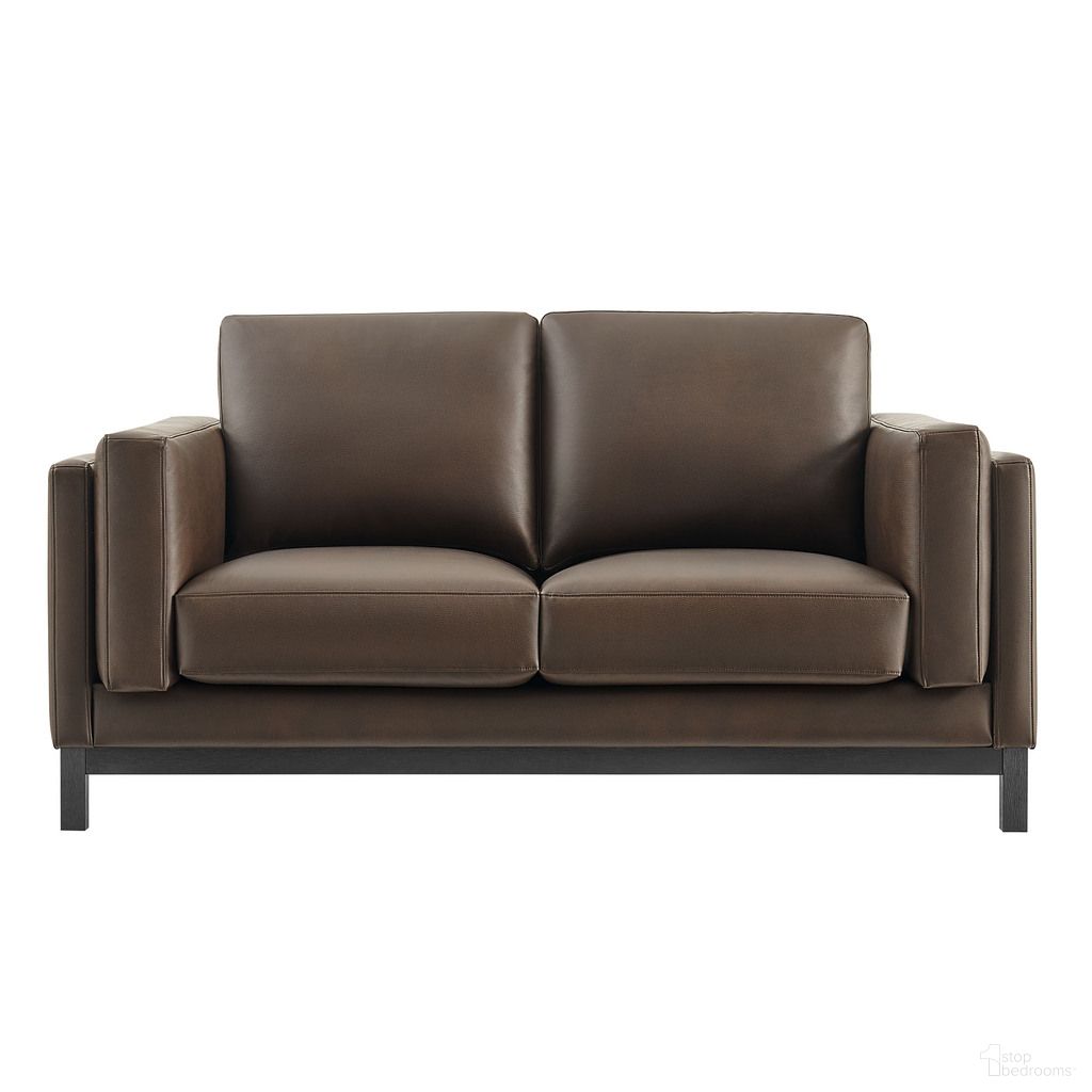 The appearance of Roscoe 63 Inch Vegan Leather Loveseat In Espresso designed by Modway in the modern / contemporary interior design. This espresso piece of furniture was selected by 1StopBedrooms from Roscoe Collection to add a touch of cosiness and style into your home. Sku: EEI-7336-ESP. Material: Leather.