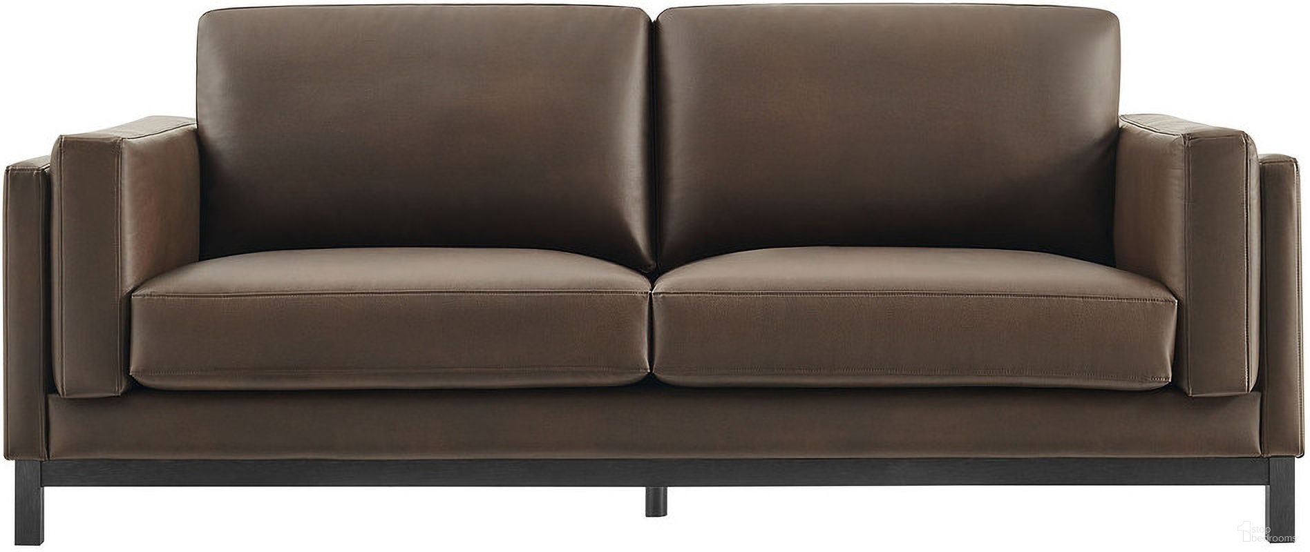The appearance of Roscoe 81 Inch Vegan Leather Sofa In Espresso designed by Modway in the modern / contemporary interior design. This espresso piece of furniture was selected by 1StopBedrooms from Roscoe Collection to add a touch of cosiness and style into your home. Sku: EEI-7335-ESP. Material: Leather.