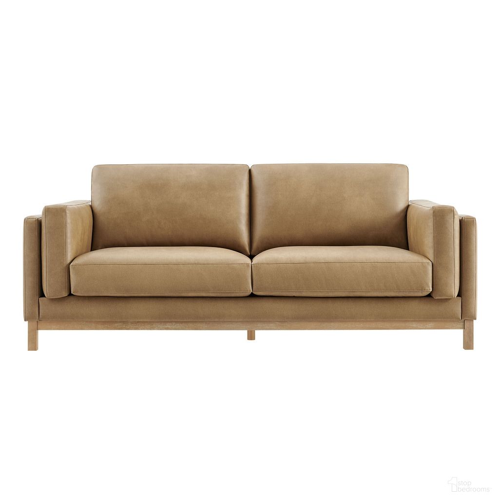 The appearance of Roscoe 81 Inch Vegan Leather Sofa In Toast designed by Modway in the modern / contemporary interior design. This toast piece of furniture was selected by 1StopBedrooms from Roscoe Collection to add a touch of cosiness and style into your home. Sku: EEI-7335-TST. Material: Vegan Leather.