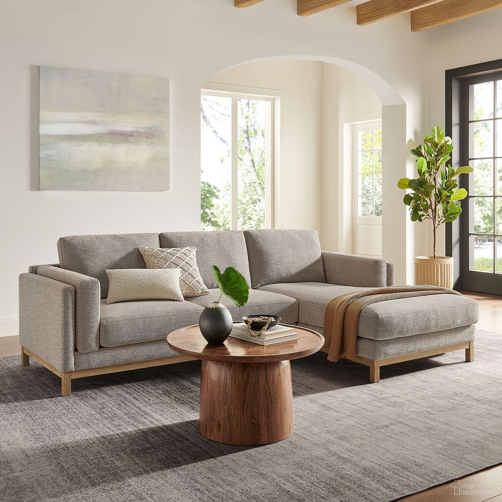 Roscoe Right-Facing Fabric Sectional Sofa With Chaise In Pewter
