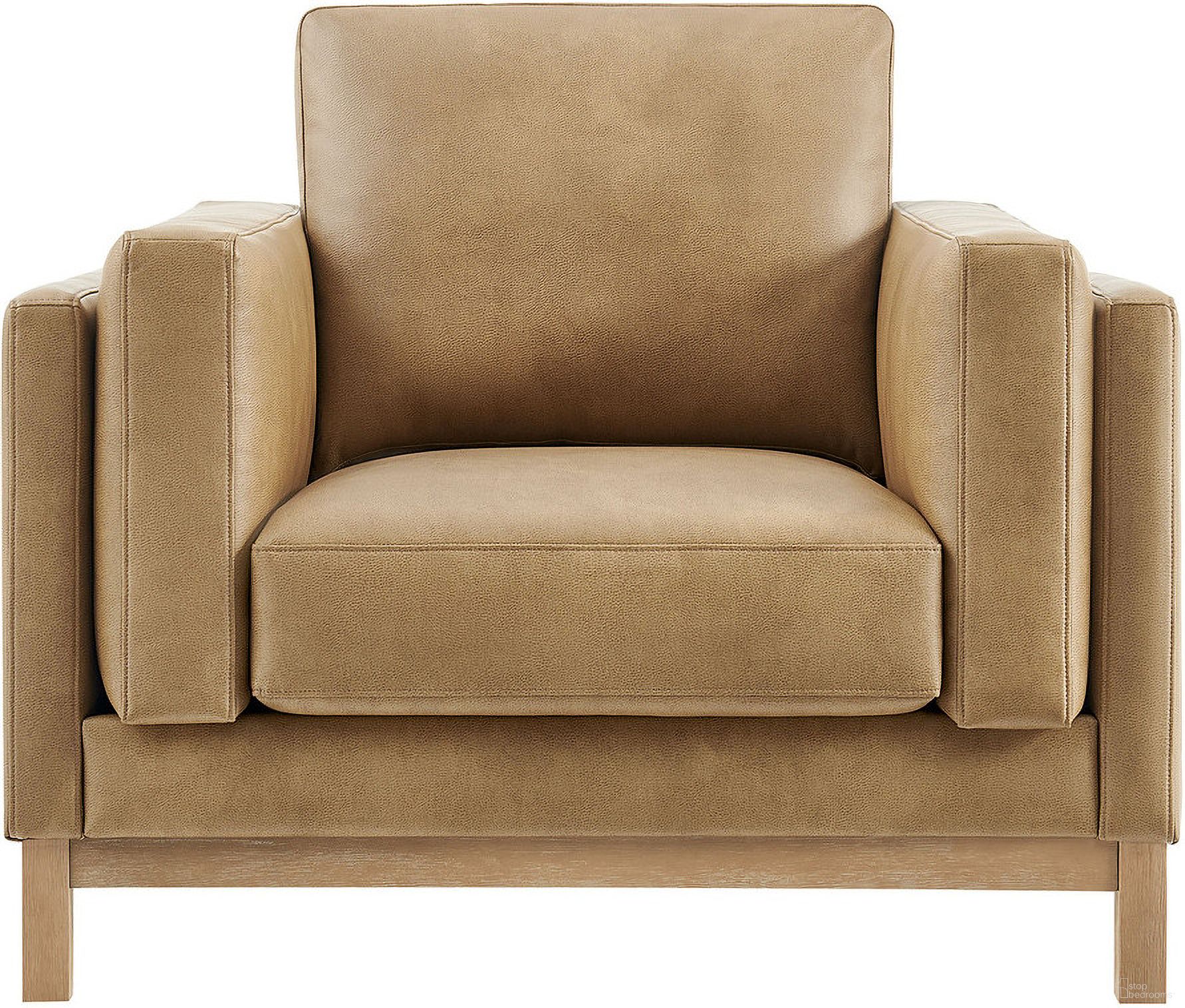 The appearance of Roscoe Vegan Leather Armchair In Toast designed by Modway in the modern / contemporary interior design. This toast piece of furniture was selected by 1StopBedrooms from Roscoe Collection to add a touch of cosiness and style into your home. Sku: EEI-7337-TST. Material: Leather.