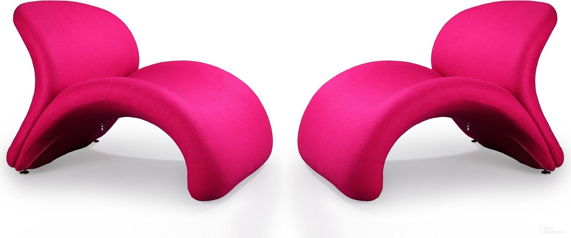 The appearance of Rosebud Accent Chair in Fuchsia (Set of 2) designed by Manhattan Comfort in the modern / contemporary interior design. This fuchsia piece of furniture  was selected by 1StopBedrooms from Rosebud Collection to add a touch of cosiness and style into your home. Sku: AC013-FS;AC013-FS. Material: Metal.