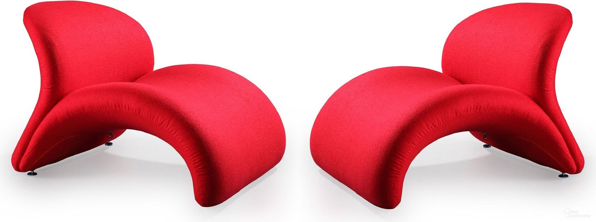 The appearance of Rosebud Accent Chair in Red (Set of 2) designed by Manhattan Comfort in the modern / contemporary interior design. This red piece of furniture  was selected by 1StopBedrooms from Rosebud Collection to add a touch of cosiness and style into your home. Sku: AC013-RD;AC013-RD. Material: Metal.