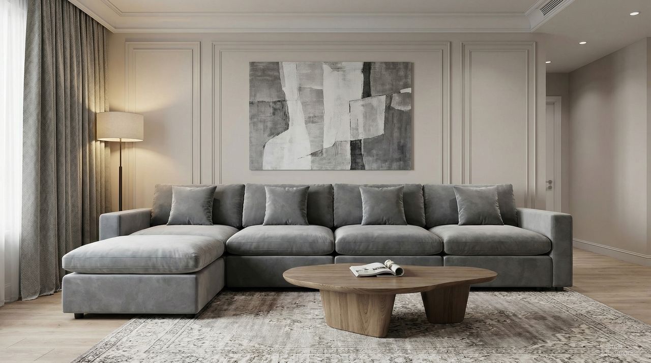 The appearance of Rosedale 4PC Modular Sectional with Reversible Ottoman In Grey Velvet designed by Premier Home in the modern / contemporary interior design. This grey piece of furniture  was selected by 1StopBedrooms from Rosedale Collection to add a touch of cosiness and style into your home. Sku: FS032-GR-AR;FS032-GR-AR;FS032-GR-AR;FS032-GR-AR;FS032-GR-AR;FS032-GR-AR;FS032-GR-ST;FS032-GR-ST;FS032-GR-ST;FS032-GR-ST;FS032-GR-ST. Material: Velvet. Layout: LAF.