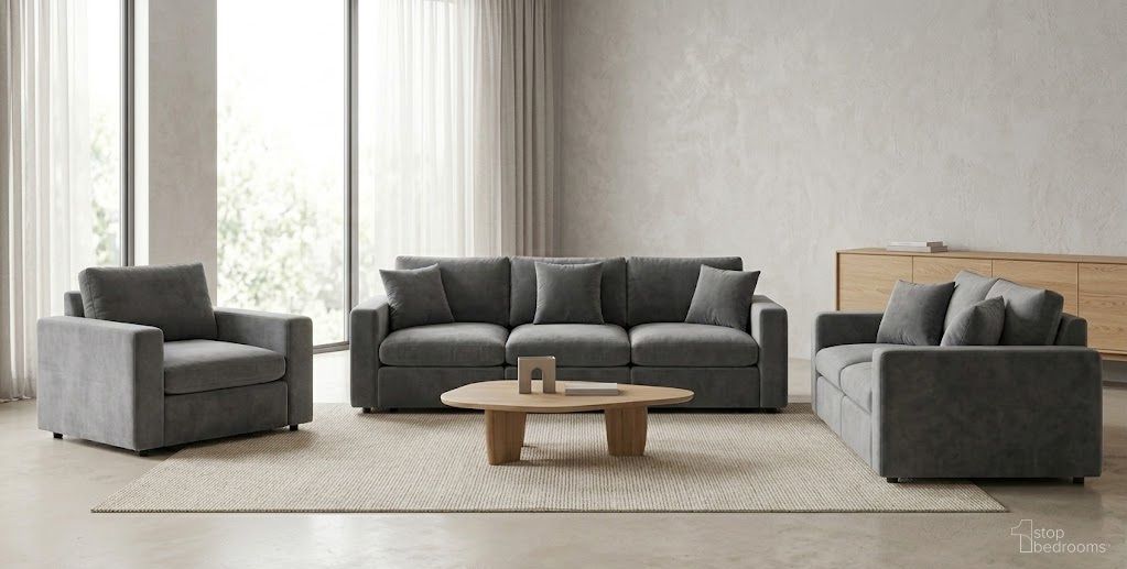 Rosedale Living Room Set In Grey Velvet