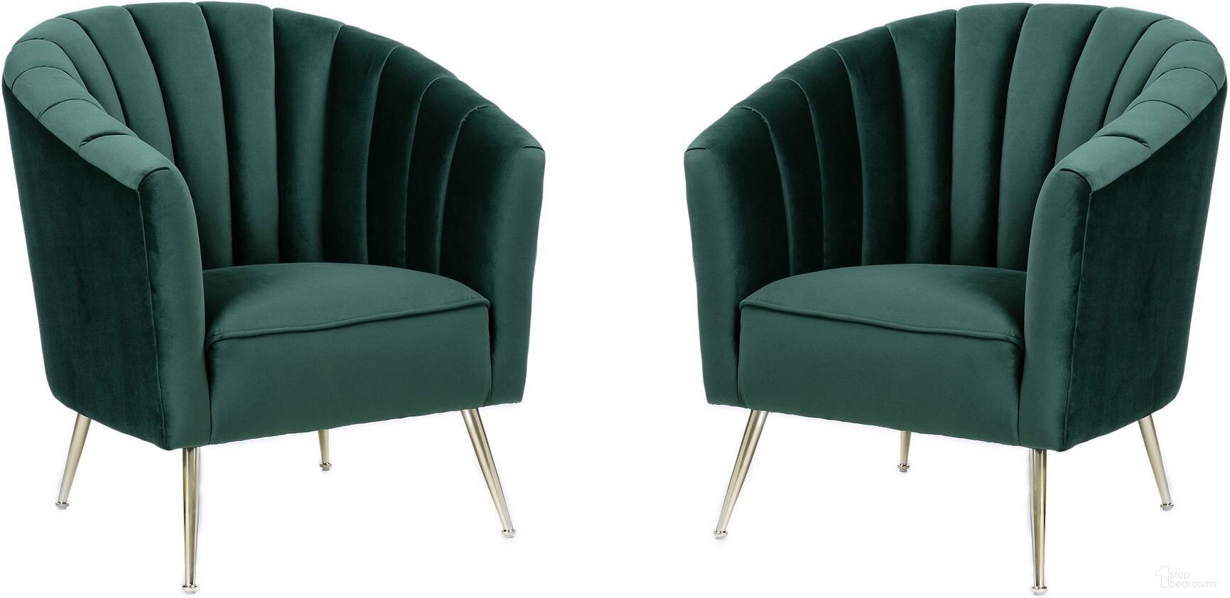 The appearance of Rosemont Accent Chair in Green and Gold (Set of 2) designed by Manhattan Comfort in the transitional interior design. This green piece of furniture was selected by 1StopBedrooms from Rosemont Collection to add a touch of cosiness and style into your home. Sku: AC056-GR;AC056-GR. Material: Wood.