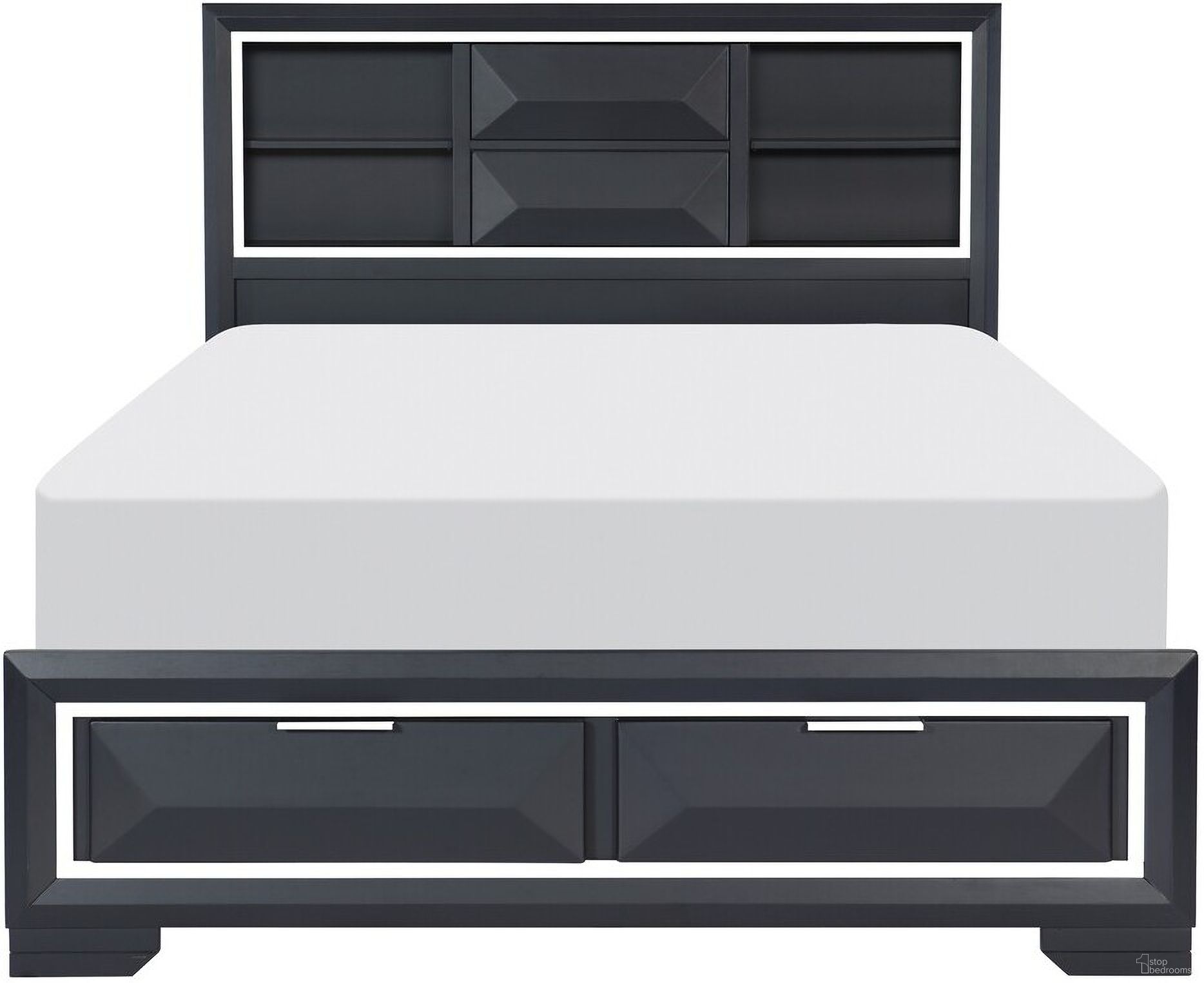 The appearance of Rosemont Queen Platform Bed with Footboard Storage In Blue and Gold designed by Homelegance in the modern / contemporary interior design. This blue and gold piece of furniture was selected by 1StopBedrooms from Rosemont Collection to add a touch of cosiness and style into your home. Sku: 1553-1;1553-3;1553-DW. Bed Type: Platform Bed. Material: Wood. Bed Size: Queen.