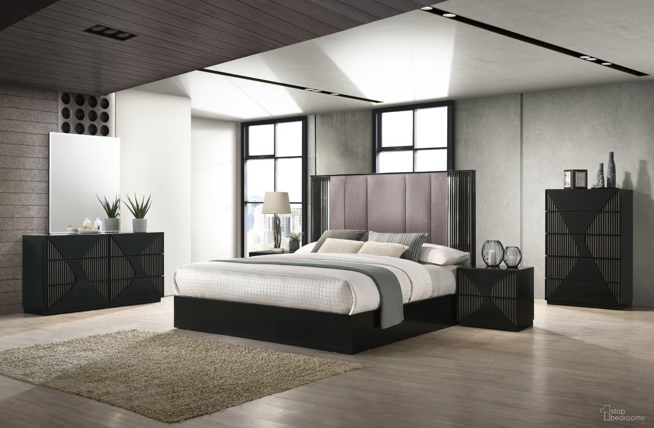 Rosette Bedroom Set In Black