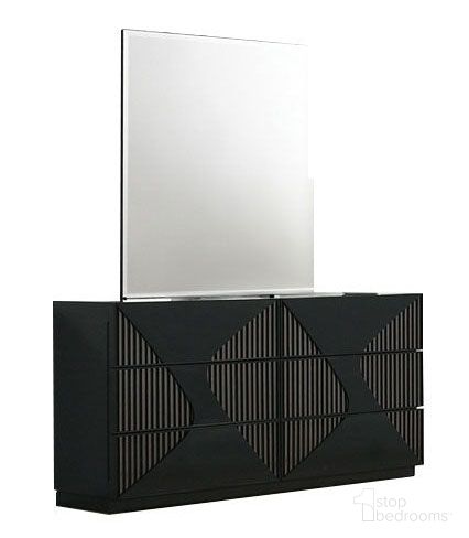 Rosette Dresser and Mirror In Black