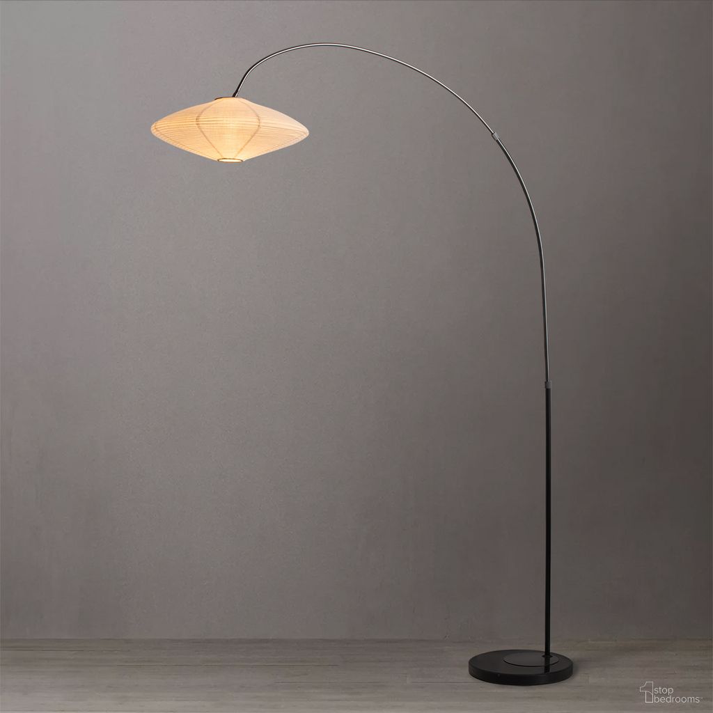 The appearance of Roswell Linen-Cotton Shade 1 Light Arc Floor Lamp In Matte Black designed by Nova Of California in the transitional interior design. This matte black piece of furniture was selected by 1StopBedrooms from Roswell Collection to add a touch of cosiness and style into your home. Sku: 2110833MB. Material: Steel.