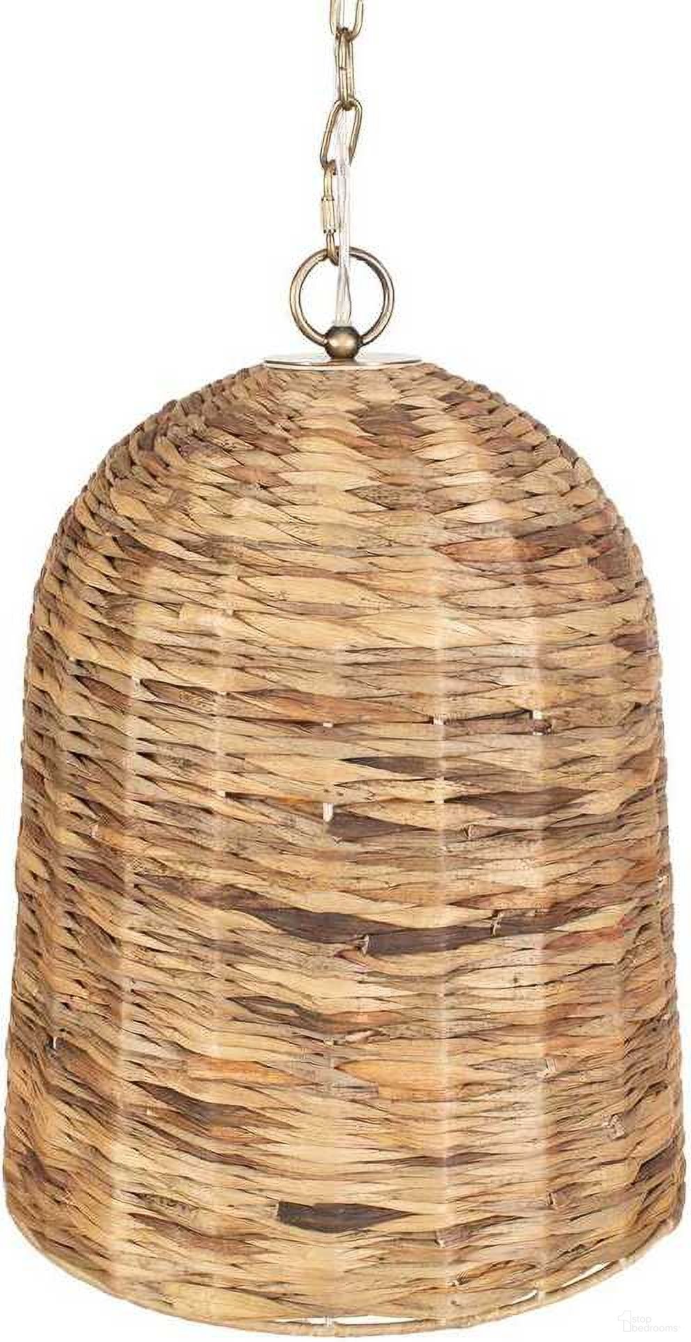 Rotorua 1 Light Sea Grass Pendant In Brass