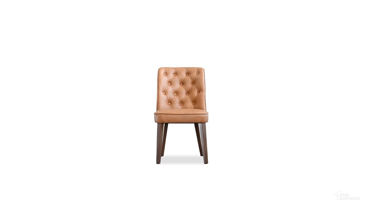 The appearance of Roulette Dining Chair Set of 2 In Saddle Brown designed by Mobital in the modern / contemporary interior design. This saddle brown piece of furniture  was selected by 1StopBedrooms from Roulette Collection to add a touch of cosiness and style into your home. Sku: DCH-ROUL-BROW-. Material: Leather. Chair Type: Side Chair.