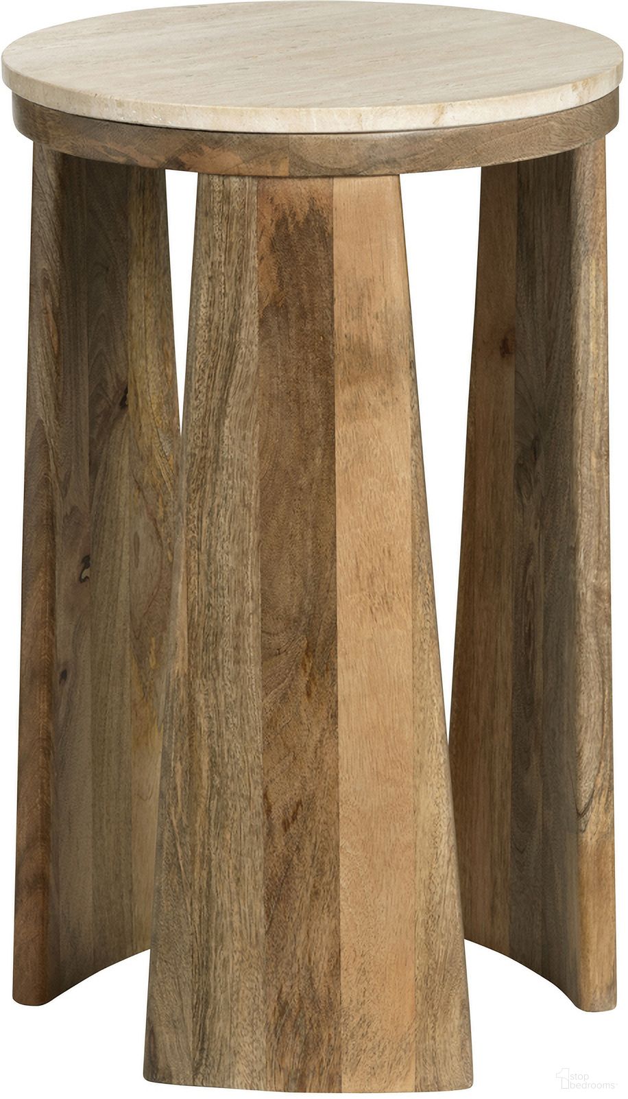 Round Accent/End Table In Brown and Beige
