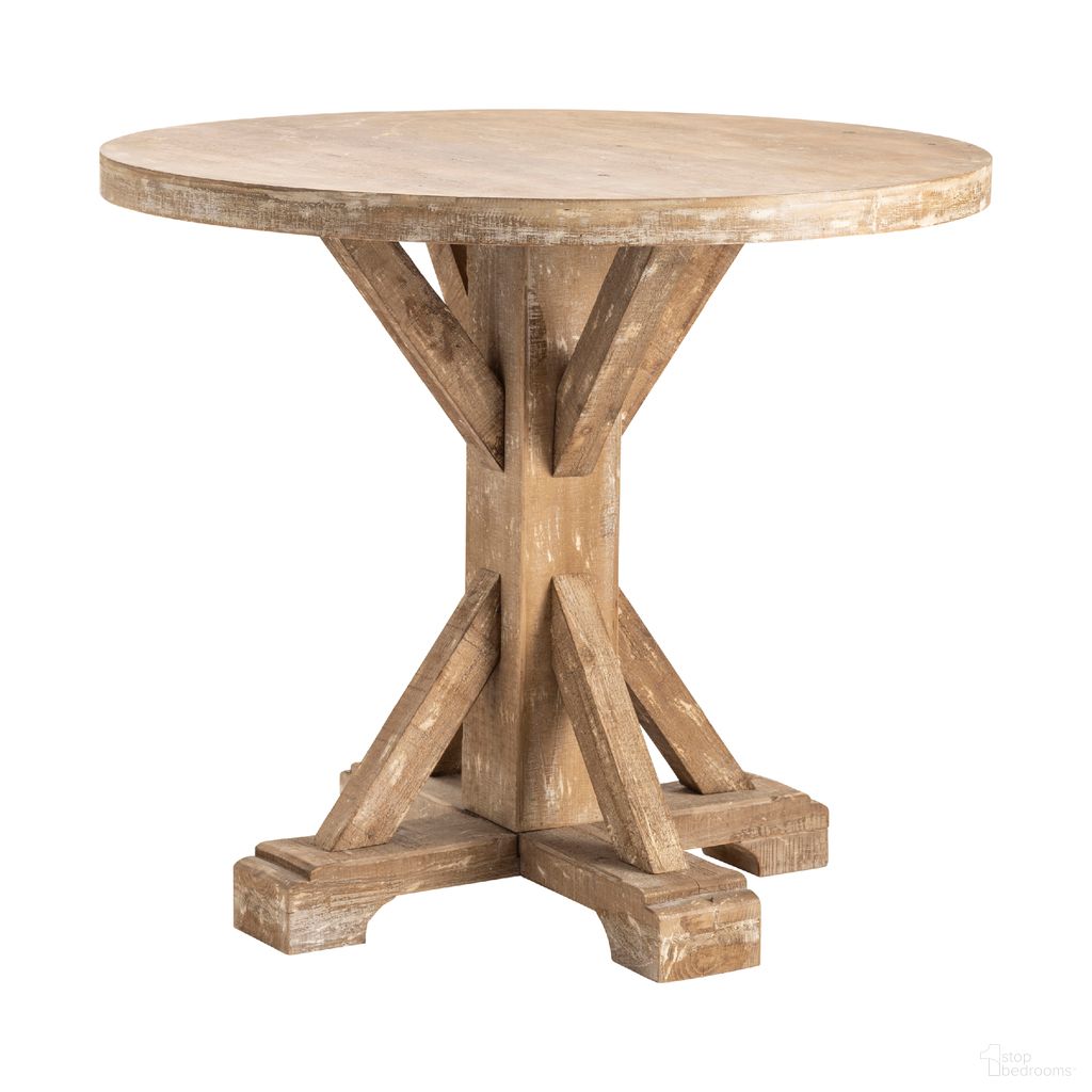 The appearance of Round Accent/End Table In Brown designed by Crestview Collection in the rustic / southwestern interior design. This brown piece of furniture  was selected by 1StopBedrooms from  to add a touch of cosiness and style into your home. Sku: CVFZR4527. Material: Solid Wood.