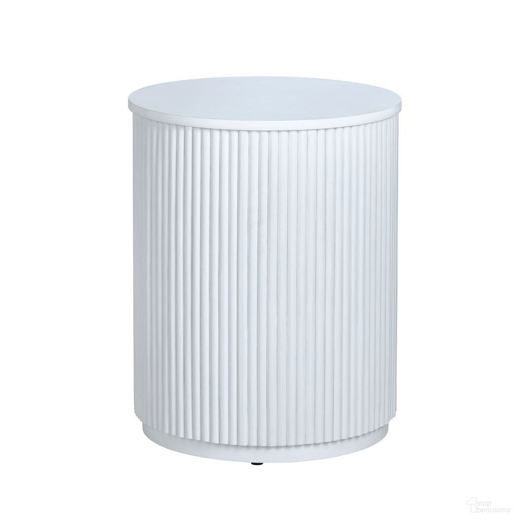Round Accent/End Table In White