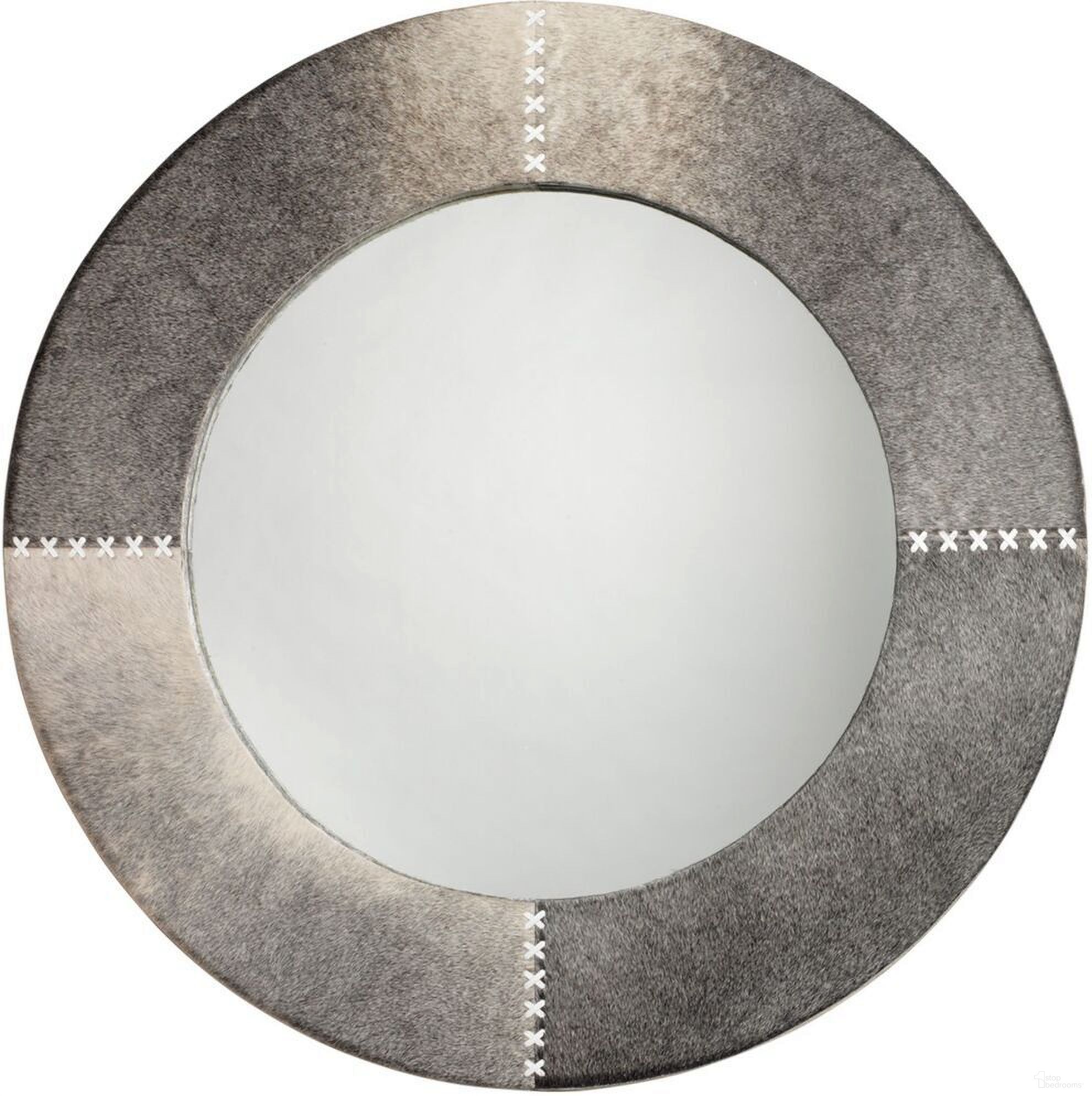 Round Cross Stitch Mirror In Grey