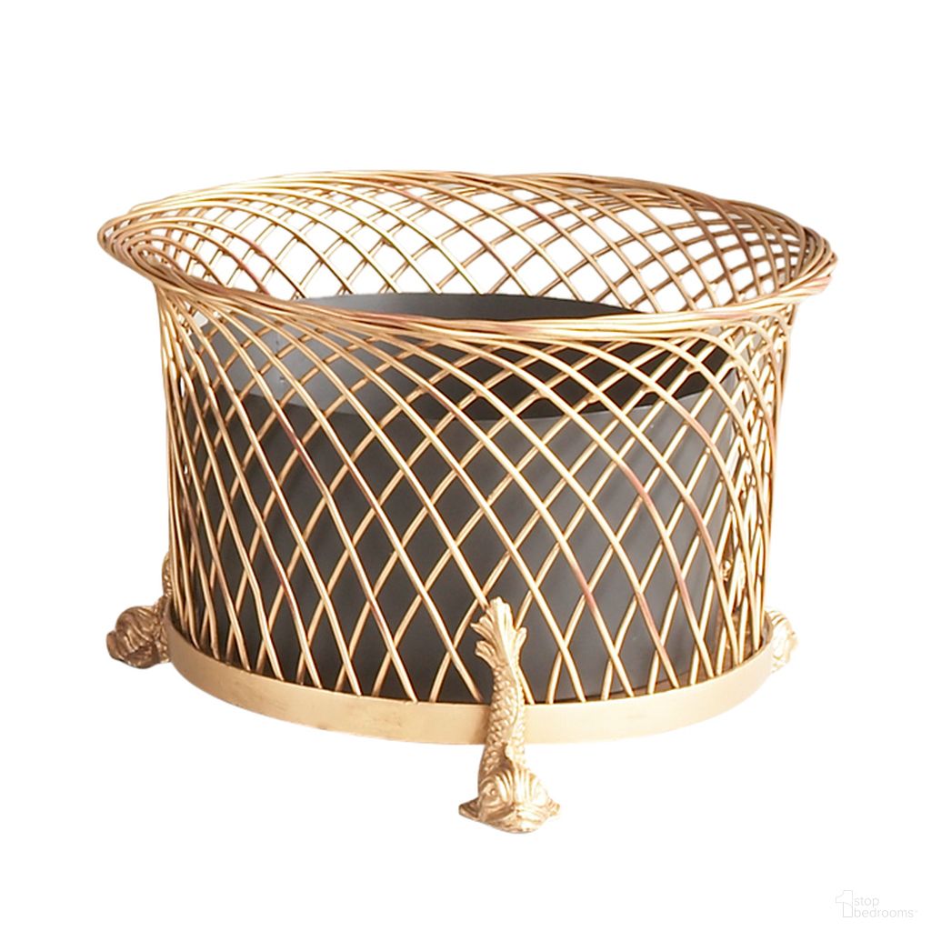 Round Dolphin Planter In Gold