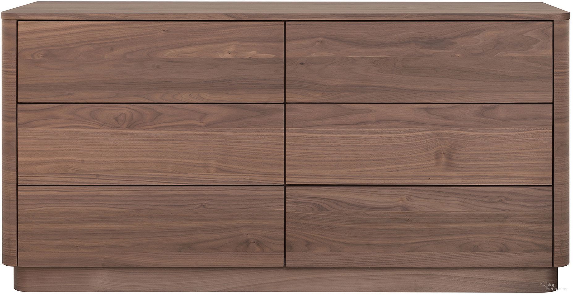 Round Off Dresser In Walnut Brown