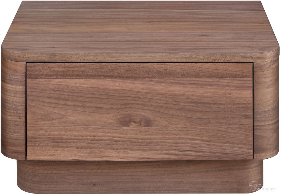 Round Off Nightstand In Brown
