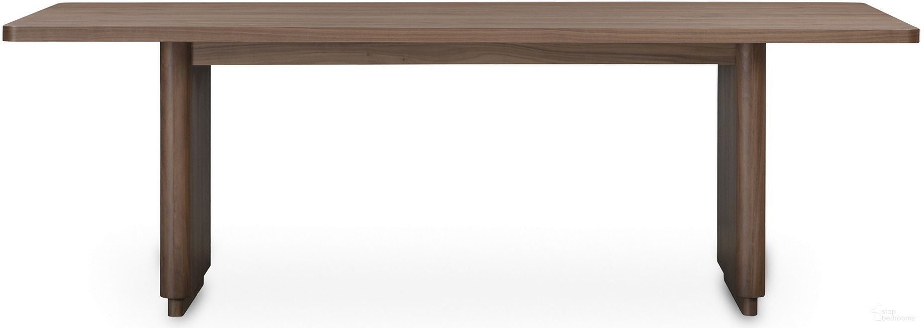Round Off Small Dining Table In Walnut Brown