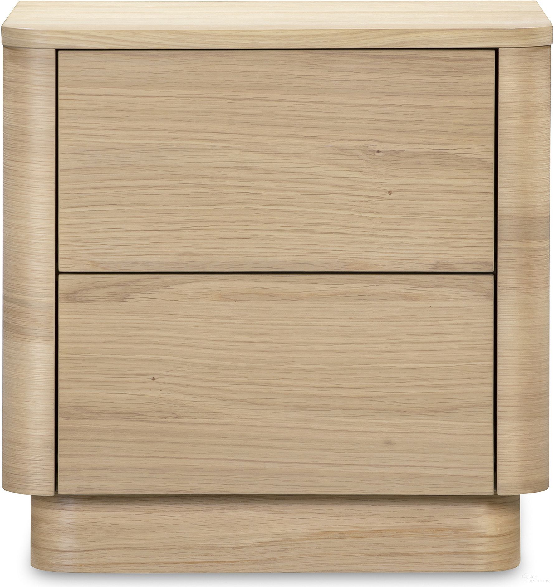 Round Off Tall Nightstand In Natural Oak