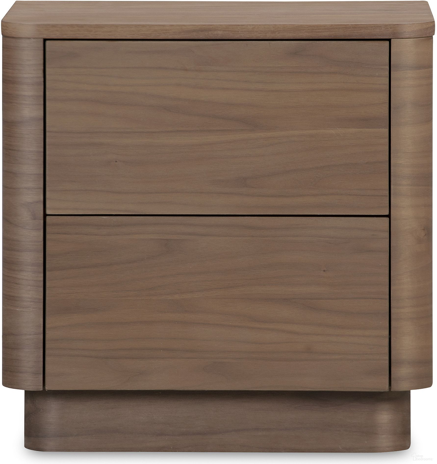 Round Off Tall Nightstand In Walnut Brown