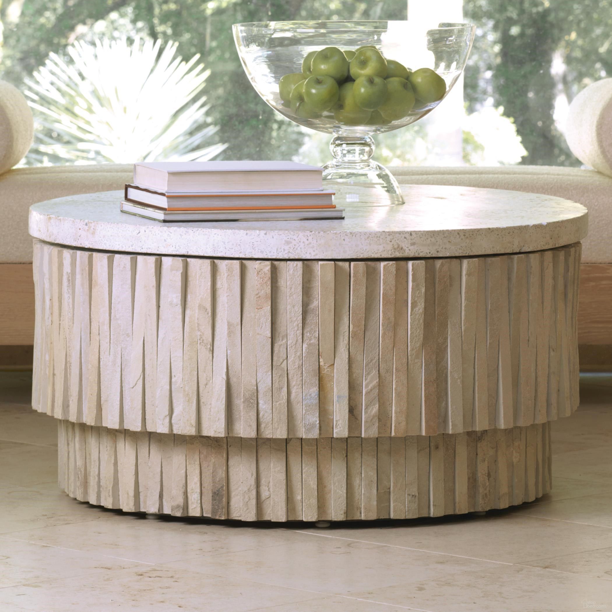 The appearance of Round Teeter Totter Stone Cocktail Table In Beige designed by Global Views in the modern / contemporary interior design. This beige piece of furniture  was selected by 1StopBedrooms from Round Collection to add a touch of cosiness and style into your home. Sku: 991899. Material: Stainless Steel.