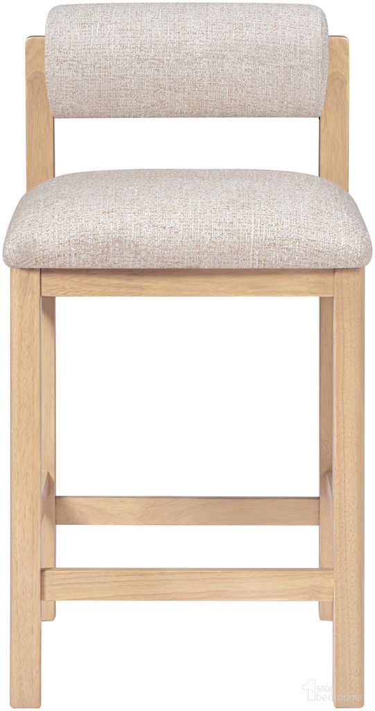The appearance of Roundhill Linen Textured Fabric Upholstered Counter Stool In Beige and Stained Natural designed by Meridian in the modern / contemporary interior design. This beige/stained natural piece of furniture was selected by 1StopBedrooms from Roundhill Collection to add a touch of cosiness and style into your home. Sku: 11086Beige-C. Material: Linen.