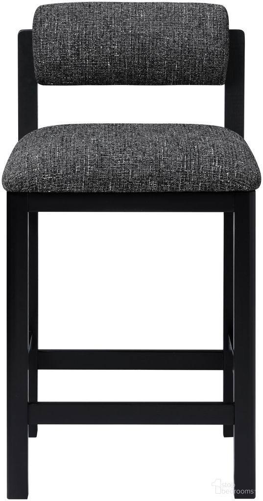 The appearance of Roundhill Linen Textured Fabric Upholstered Counter Stool In Black and Stained Black designed by Meridian in the modern / contemporary interior design. This black/stained black piece of furniture  was selected by 1StopBedrooms from Roundhill Collection to add a touch of cosiness and style into your home. Sku: 11088Black-C. Material: Linen.