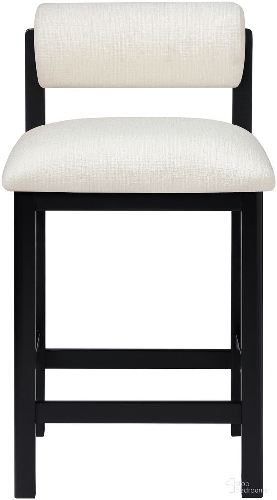 The appearance of Roundhill Linen Textured Fabric Upholstered Counter Stool In Cream and Stained Black designed by Meridian in the modern / contemporary interior design. This cream/stained black piece of furniture was selected by 1StopBedrooms from Roundhill Collection to add a touch of cosiness and style into your home. Sku: 11088Cream-C. Material: Linen.
