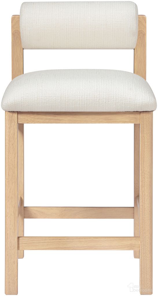 The appearance of Roundhill Linen Textured Fabric Upholstered Counter Stool In Cream and Stained Natural designed by Meridian in the modern / contemporary interior design. This cream/stained natural piece of furniture  was selected by 1StopBedrooms from Roundhill Collection to add a touch of cosiness and style into your home. Sku: 11086Cream-C. Material: Linen.