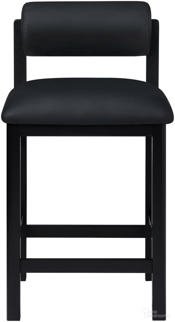 The appearance of Roundhill Vegan Leather Upholstered Counter Stool In Black and Stained Black designed by Meridian in the modern / contemporary interior design. This black/stained black piece of furniture  was selected by 1StopBedrooms from Roundhill Collection to add a touch of cosiness and style into your home. Sku: 11089Black-C. Material: Vegan Leather.